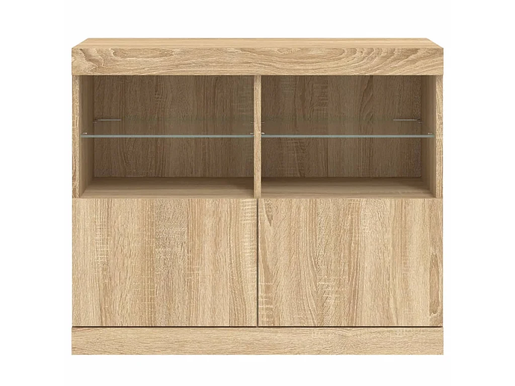 Sideboard mit LED-Leuchten Anrichte Sonoma-Eiche 81x37x67 cm -RM41640