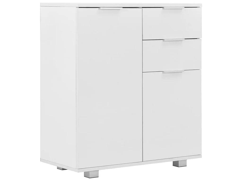 Sideboard Lowboard - Hochglanz-Weiß 71x35x80 cm Holzwerkstoff -RM95085