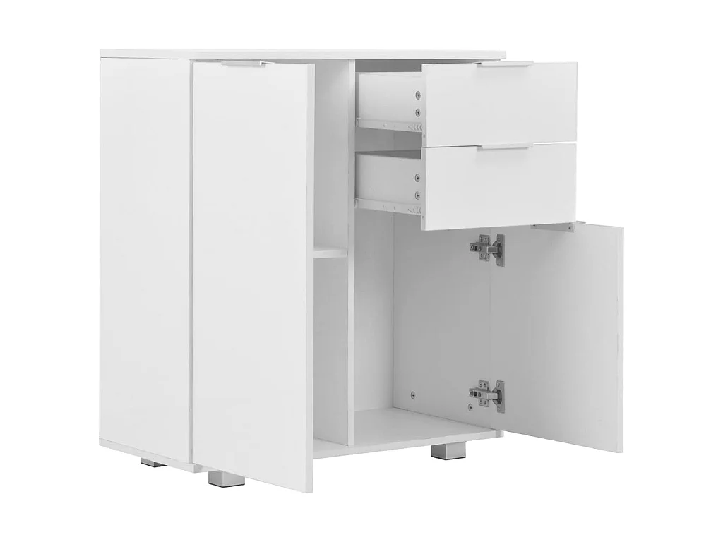 Sideboard Lowboard - Hochglanz-Weiß 71x35x80 cm Holzwerkstoff -RM95085