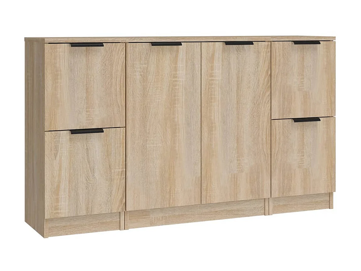 Sideboards im 3er-Set Lowboards Sonoma-Eiche Holzwerkstoff -RM87933