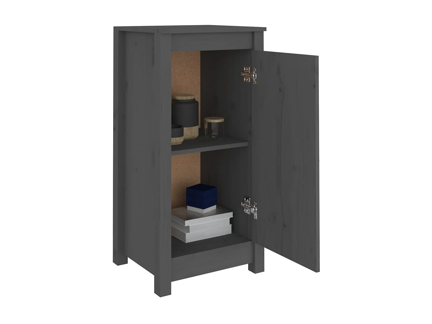 Sideboards Grau im 2er-Set Anrichten 40x35x80 cm Massivholz Kiefer -RM30597