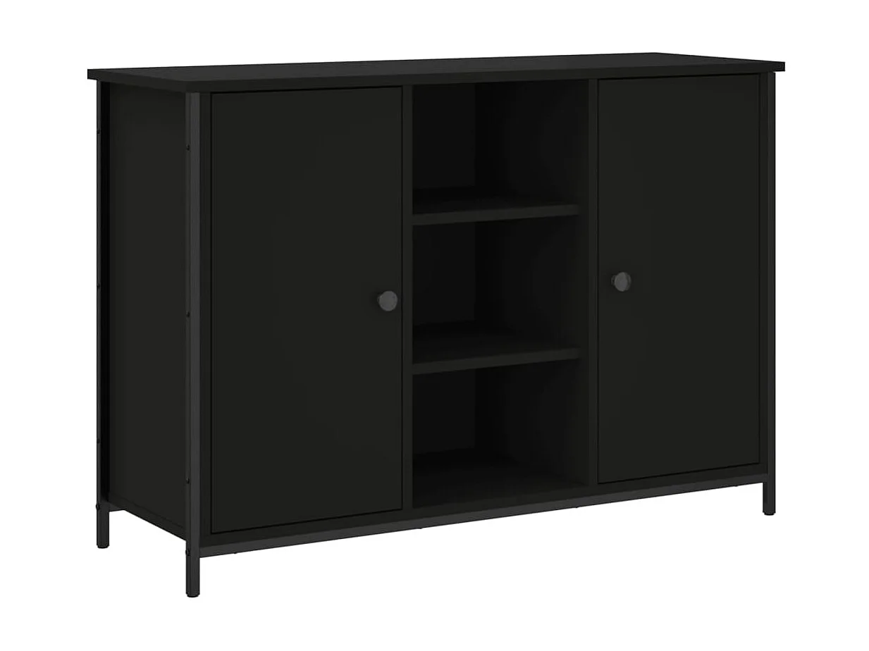 Sideboard Schwarz Anrichte 100x35x70 cm Holzwerkstoff -RM96256