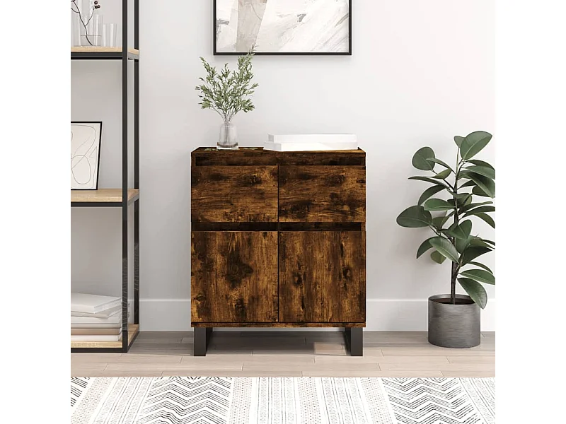 Sideboard Anrichte Räuchereiche 60x35x70 cm Holzwerkstoff -RM84079