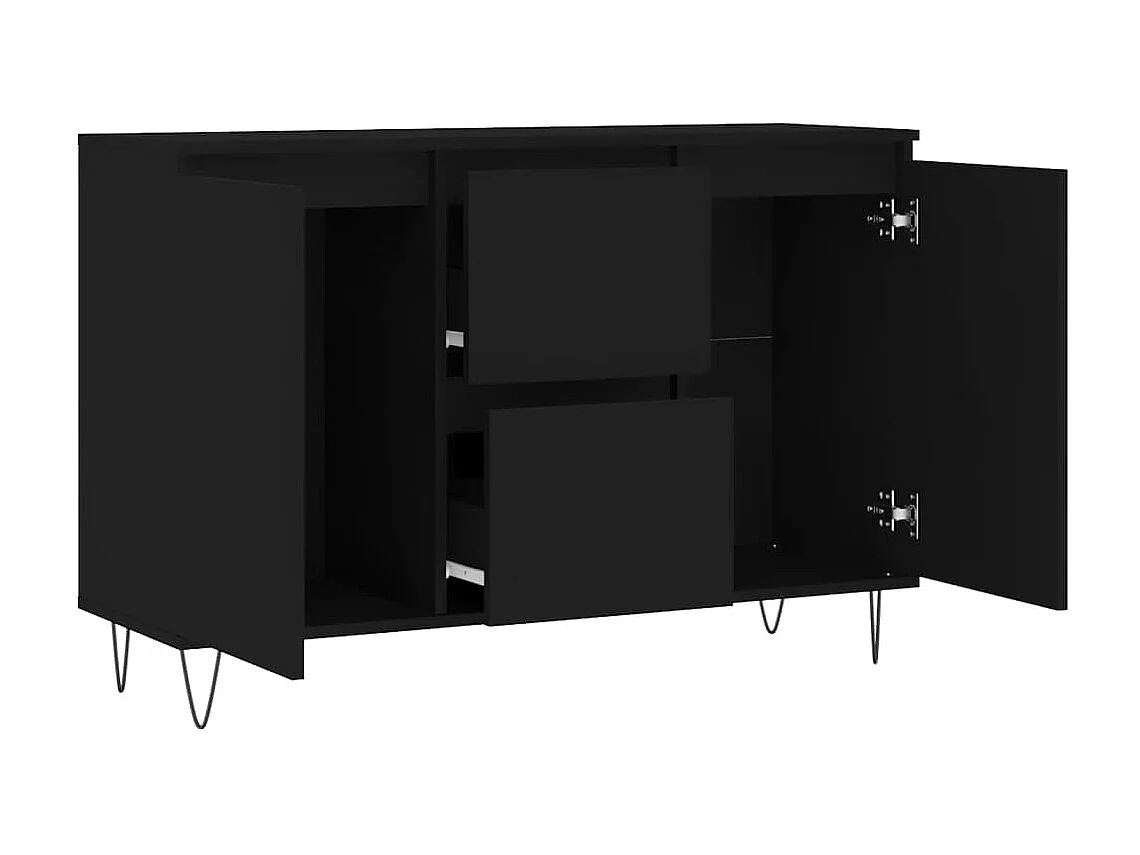 Sideboard Schwarz Anrichte 104x35x70 cm Holzwerkstoff -RM77118