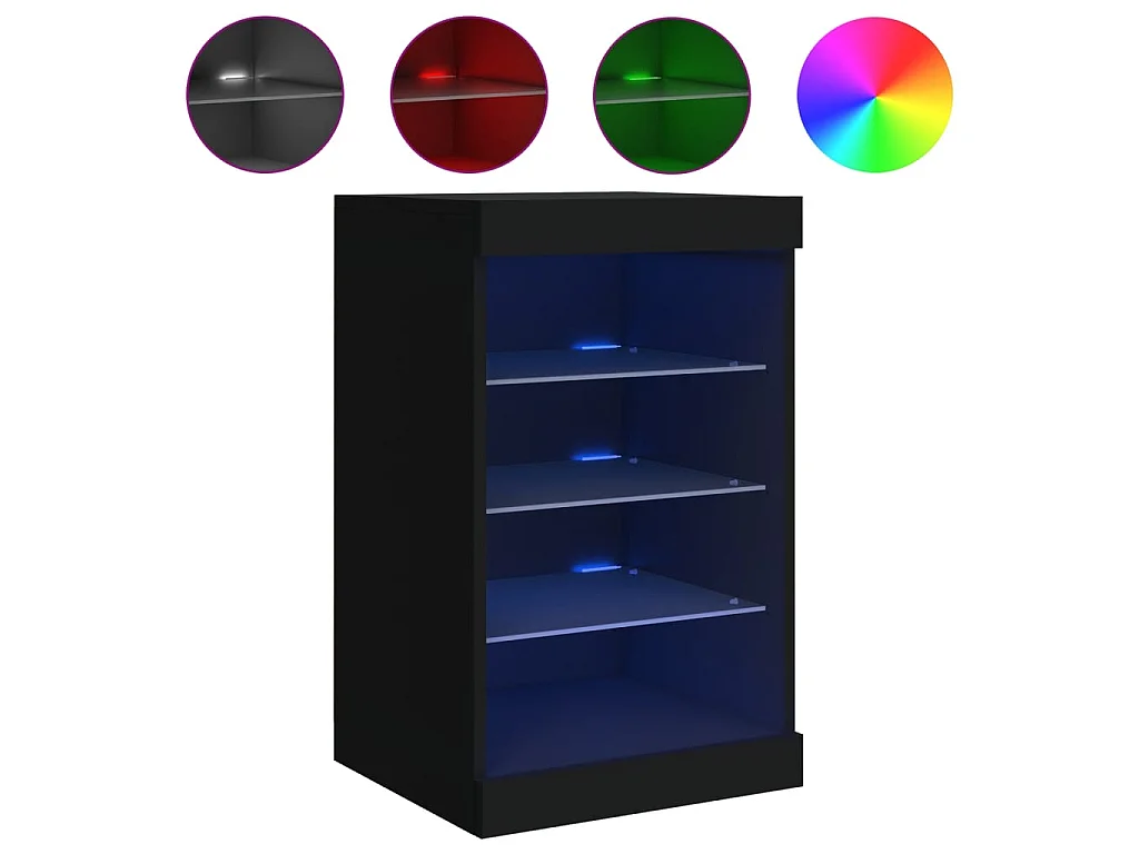 Sideboard mit LED-Leuchten Anrichte Schwarz 41x37x67 cm -RM74052