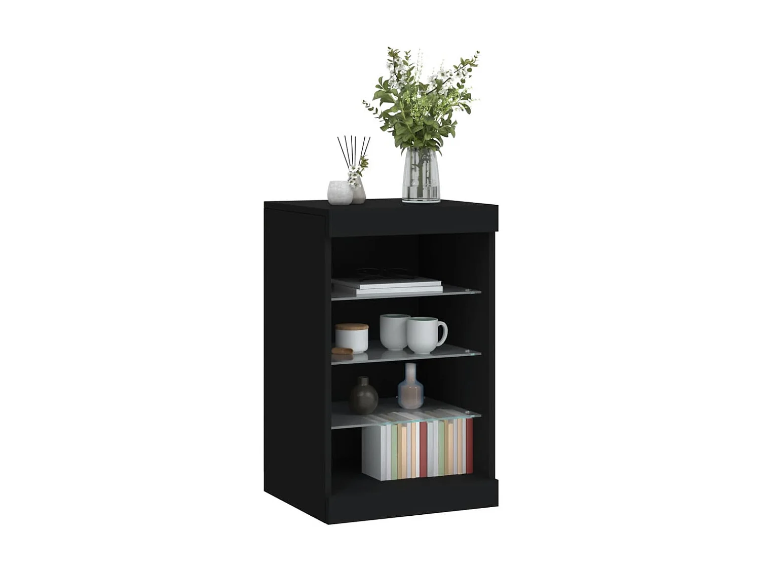 Sideboard mit LED-Leuchten Anrichte Schwarz 41x37x67 cm -RM74052