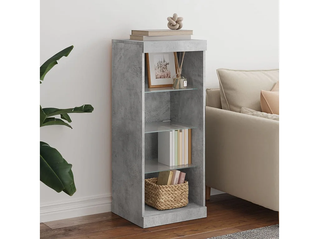 Sideboard mit LED-Leuchten - Anrichte Betongrau 41x37x100 cm -RM30449