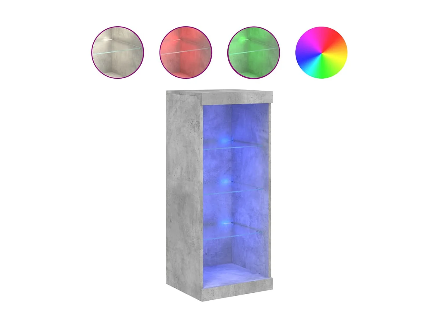 Sideboard mit LED-Leuchten - Anrichte Betongrau 41x37x100 cm -RM30449