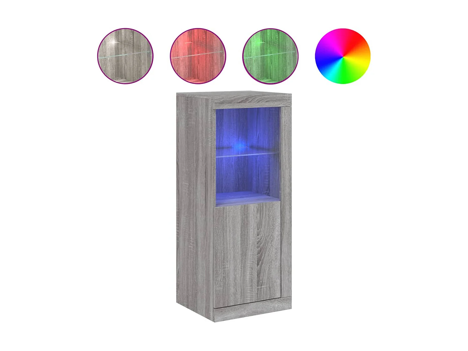 Sideboard Grau Anrichte mit LED-Leuchten Sonoma 41x37x100 cm -RM13429