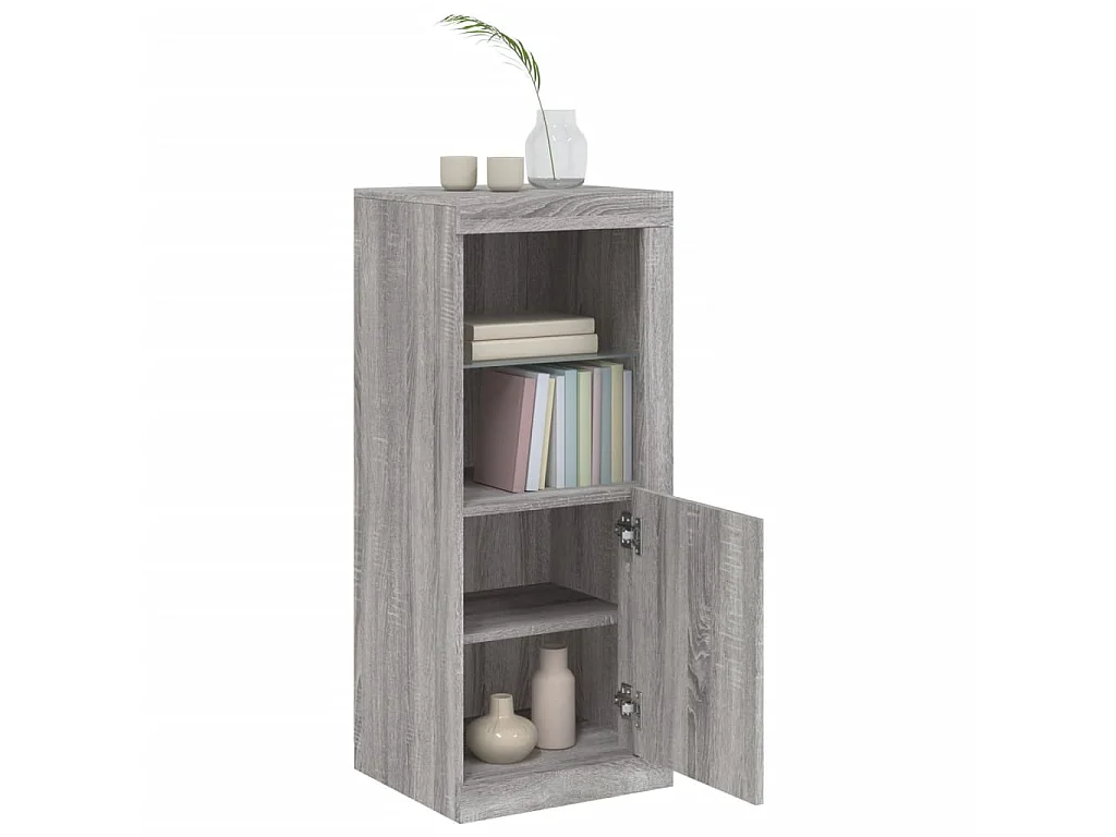 Sideboard Grau Anrichte mit LED-Leuchten Sonoma 41x37x100 cm -RM13429