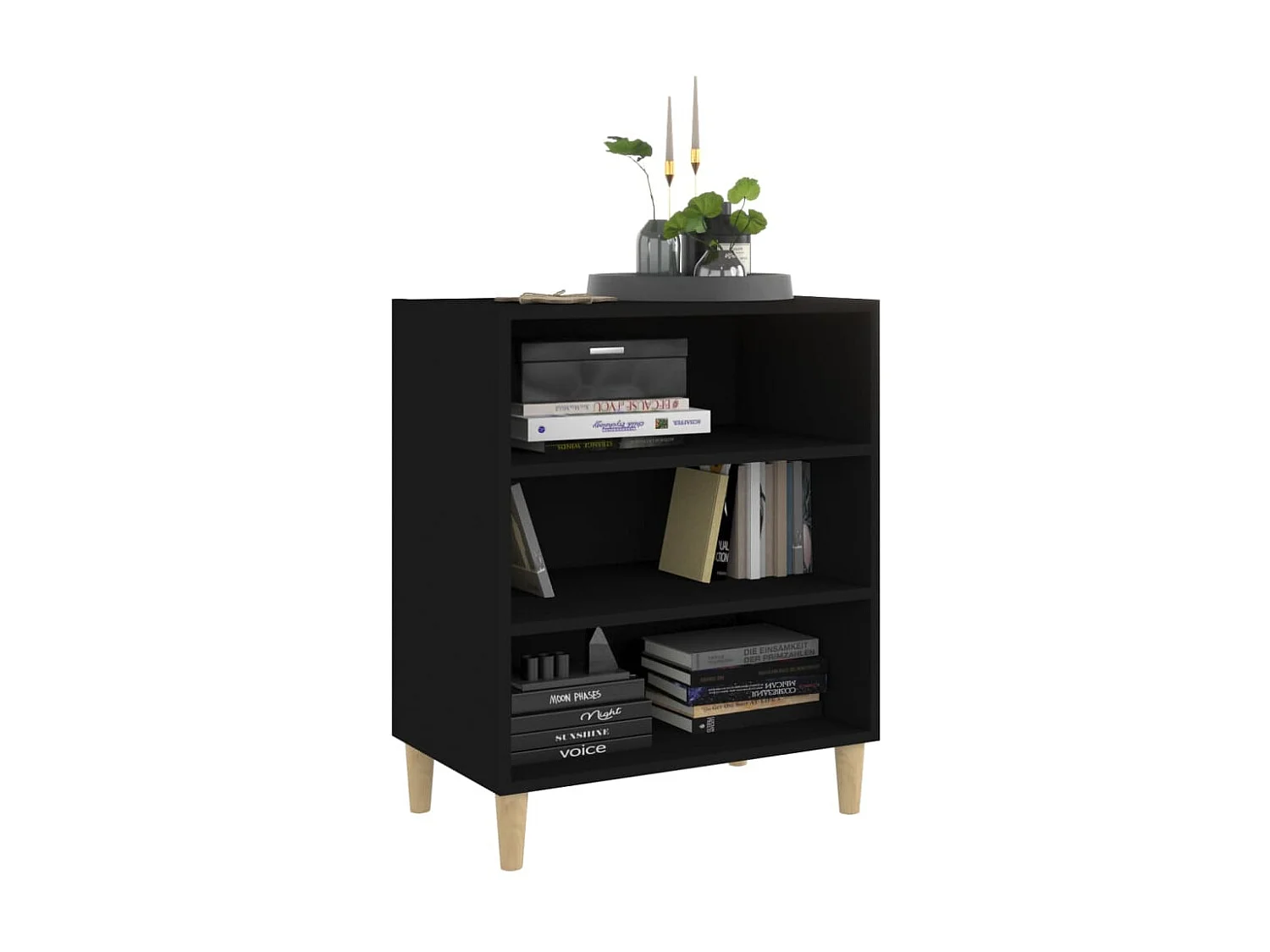 Sideboard Schwarz Anrichte 57x35x70 cm Holzwerkstoff -RM57906