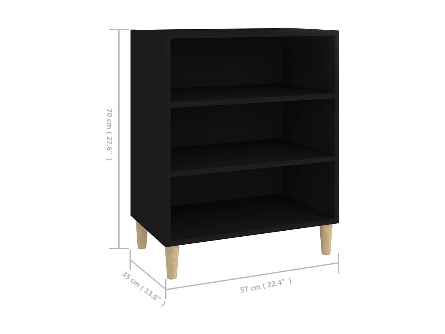 Sideboard Schwarz Anrichte 57x35x70 cm Holzwerkstoff -RM57906
