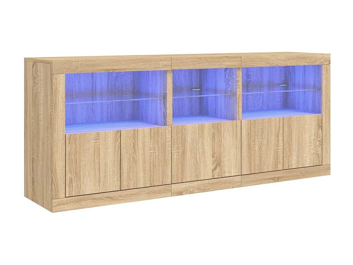 Sideboard mit LED-Leuchten Anrichte Sonoma-Eiche 162x37x67 cm -RM67576