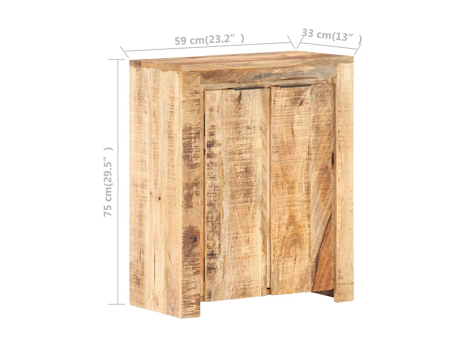 Sideboard Anrichte - 59x33x75 cm Raues Mangoholz -RM85629