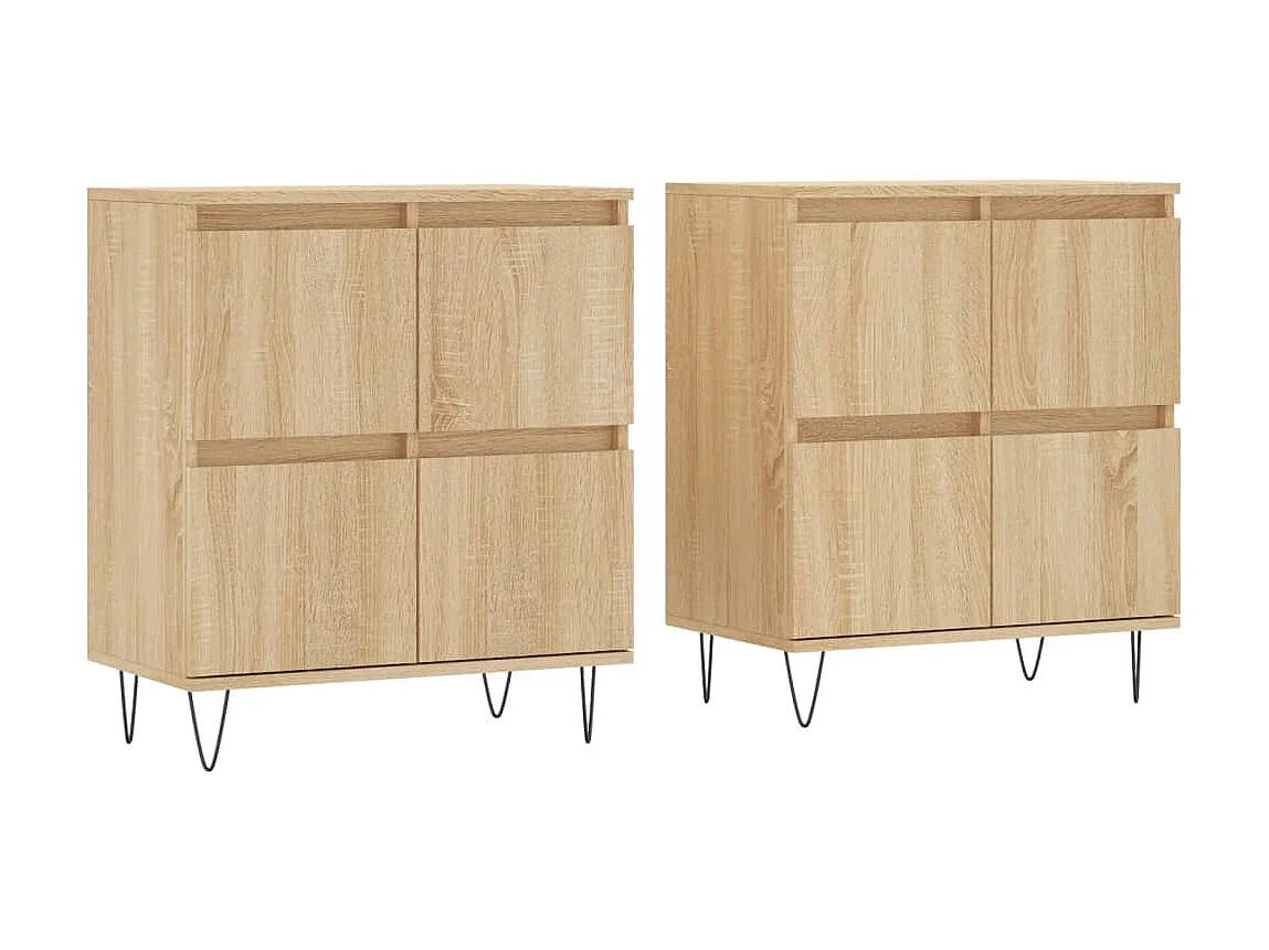Sideboards im 2er-Set Lowboards Sonoma-Eiche Holzwerkstoff -RM57073