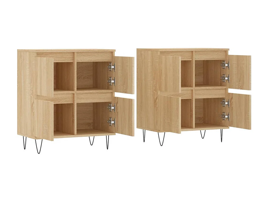 Sideboards im 2er-Set Lowboards Sonoma-Eiche Holzwerkstoff -RM57073
