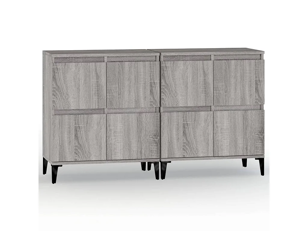 Sideboards Grau im 2er-Set Anrichten Sonoma 60x35x70 cm Holzwerkstoff -RM27446