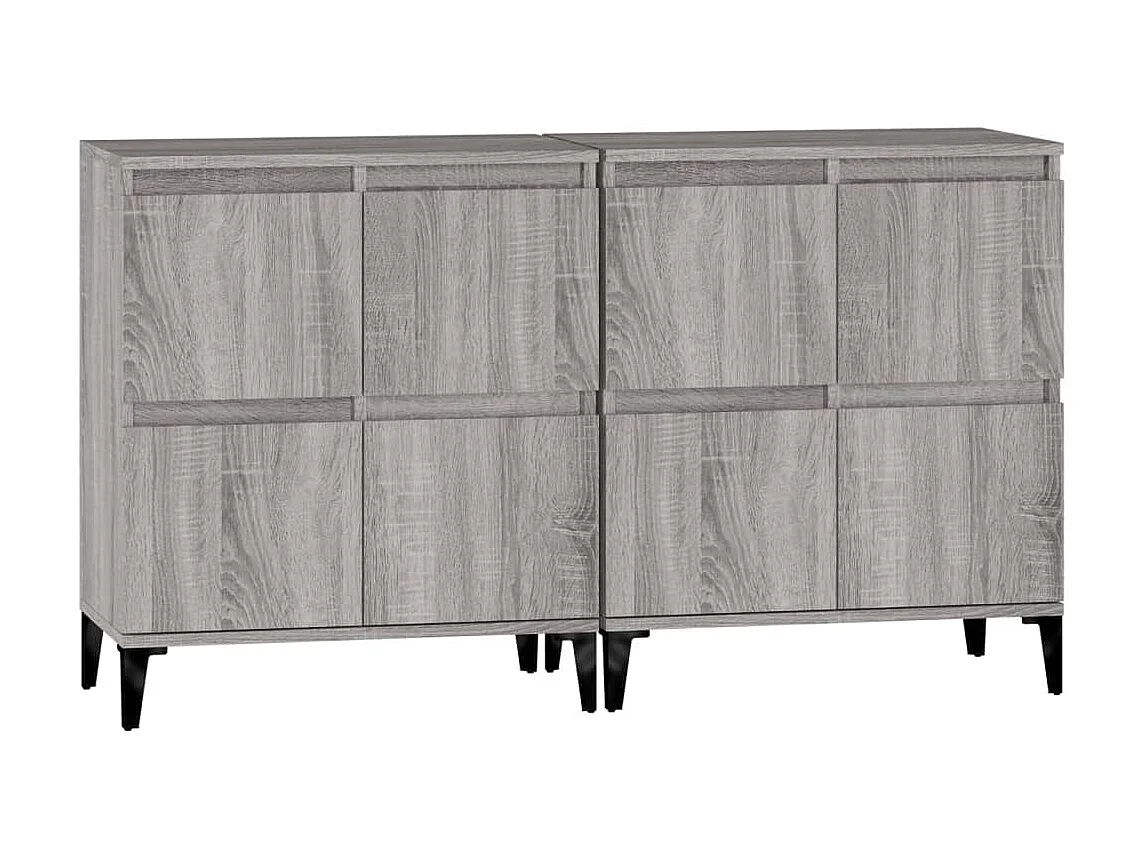 Sideboards Grau im 2er-Set Anrichten Sonoma 60x35x70 cm Holzwerkstoff -RM27446