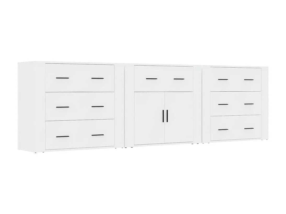 Sideboards im 3er-Set Lowboards Weiß Holzwerkstoff -RM42731
