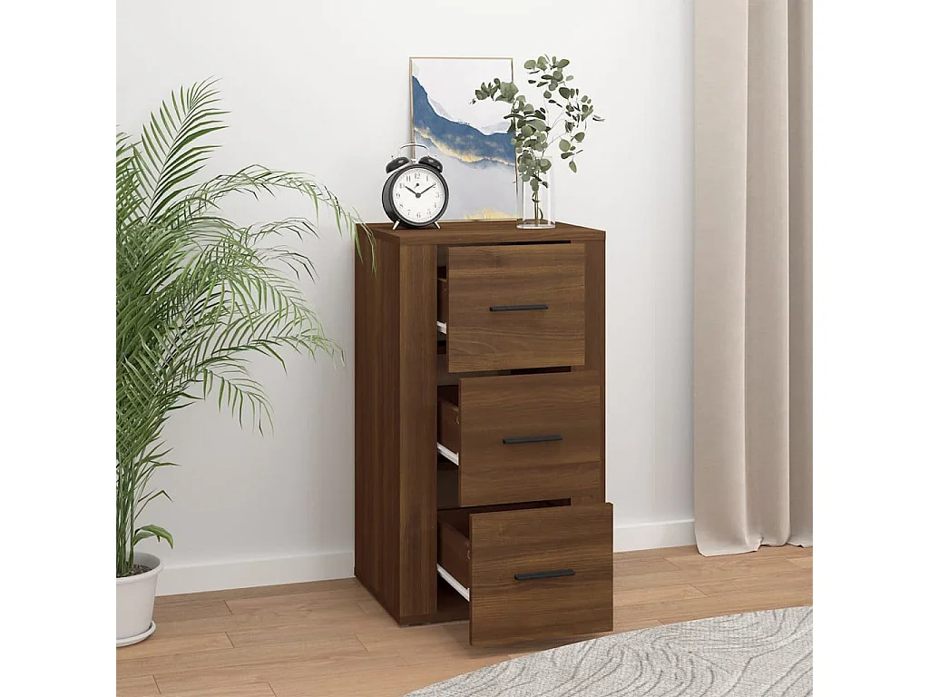 Sideboard Lowboard - Braun Eichen-Optik 40x33x70 cm Holzwerkstoff -RM99777