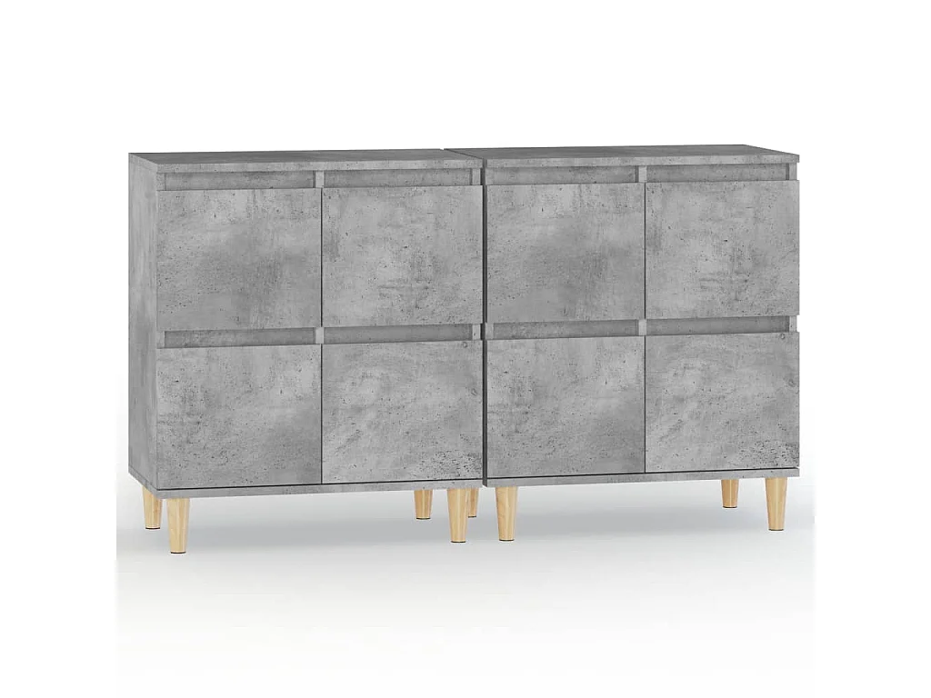 Sideboards im 2er-Set Lowboards Betongrau 60x35x70 cm Holzwerkstoff -RM76474