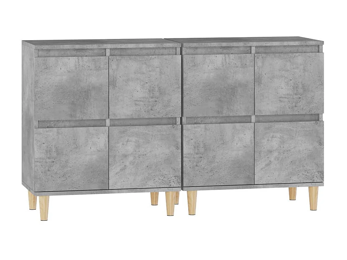 Sideboards im 2er-Set Lowboards Betongrau 60x35x70 cm Holzwerkstoff -RM76474