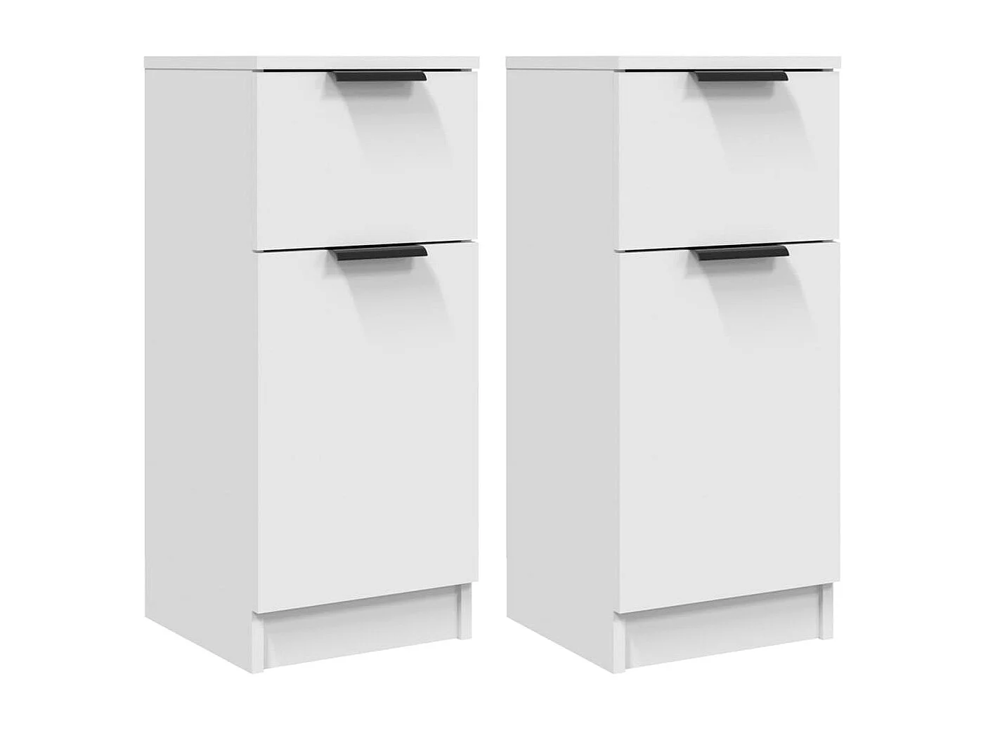 Sideboards im 2er-Set Lowboards Weiß 30x30x70 cm Holzwerkstoff -RM51304