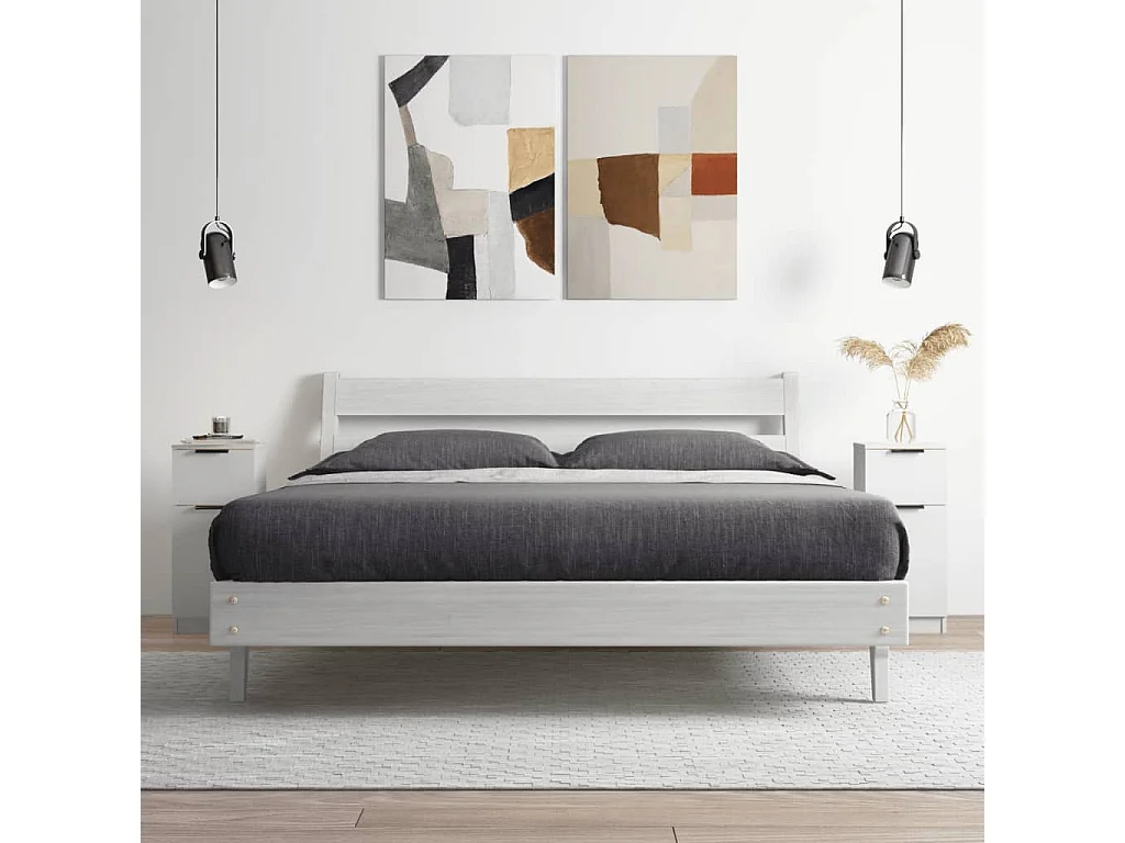 Sideboards im 2er-Set Lowboards Weiß 30x30x70 cm Holzwerkstoff -RM51304