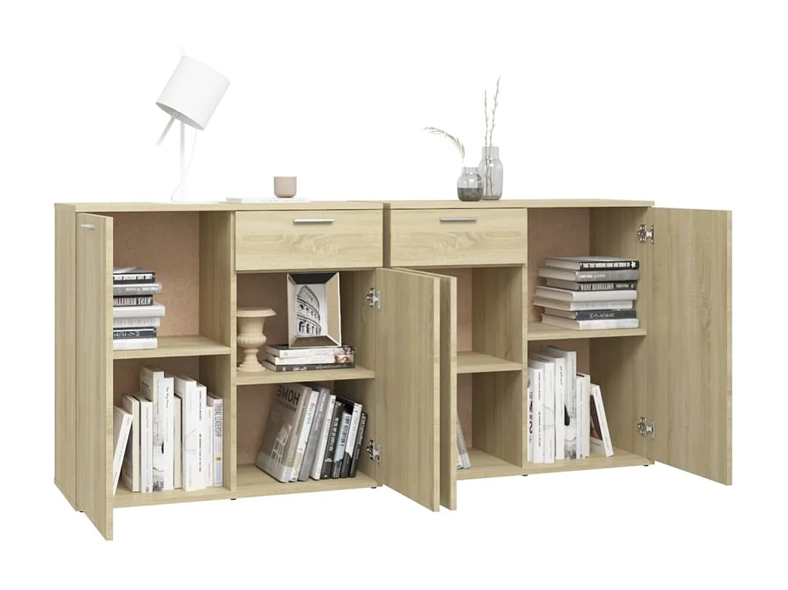 Sideboard Anrichte Sonoma-Eiche 160x36x75 cm Holzwerkstoff -RM79849
