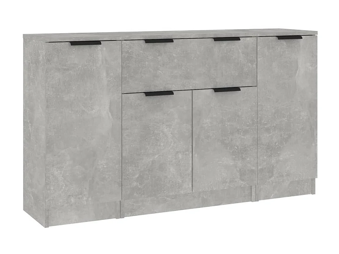 Sideboards im 3er-Set Lowboards Betongrau Holzwerkstoff -RM91439