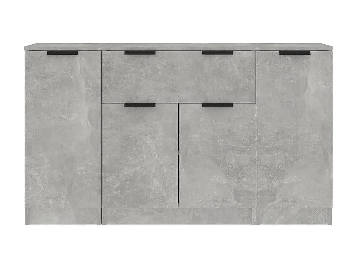 Sideboards im 3er-Set Lowboards Betongrau Holzwerkstoff -RM91439
