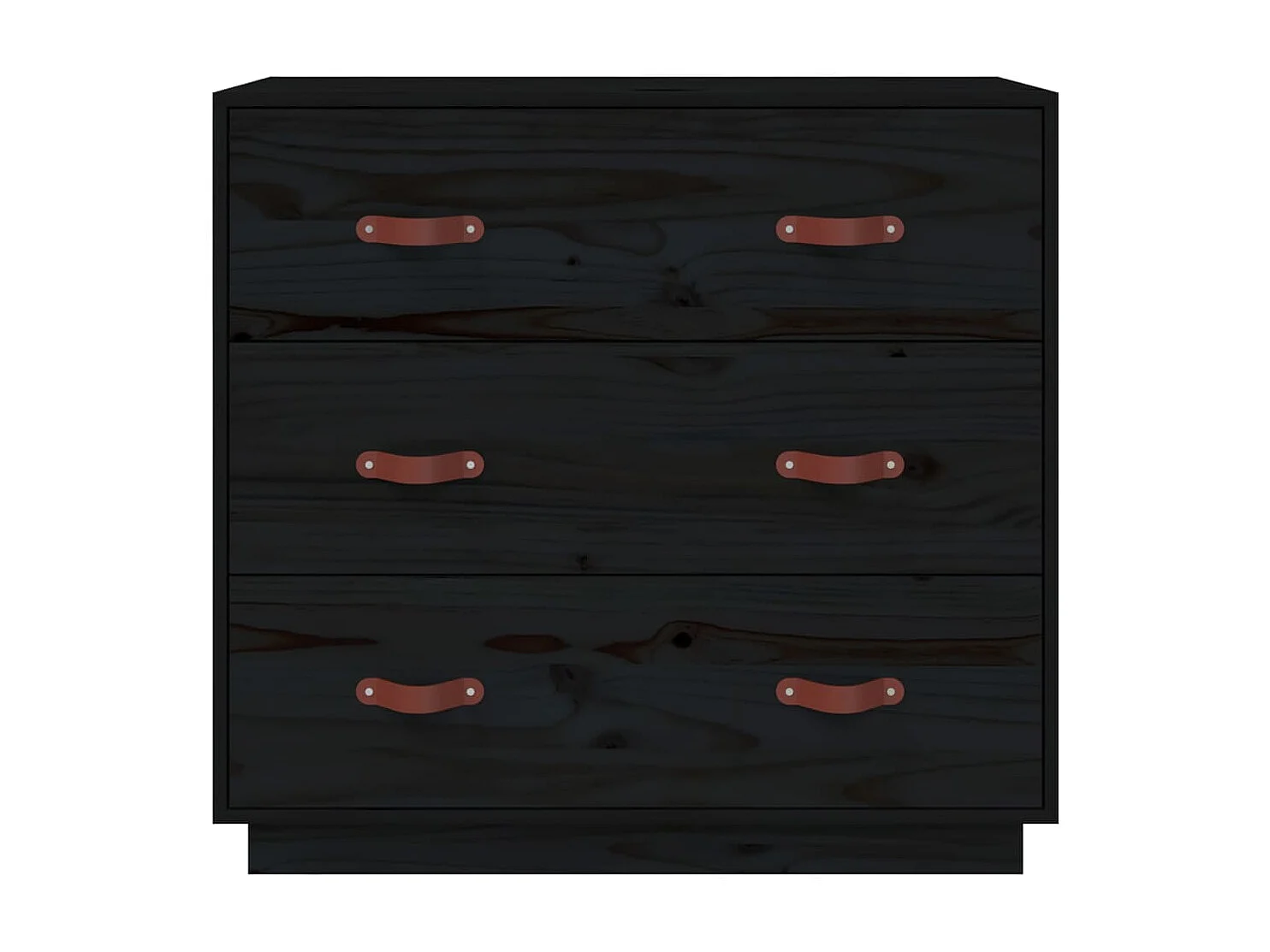 Sideboard Schwarz Anrichte 80x40x75 cm Massivholz Kiefer -RM20731