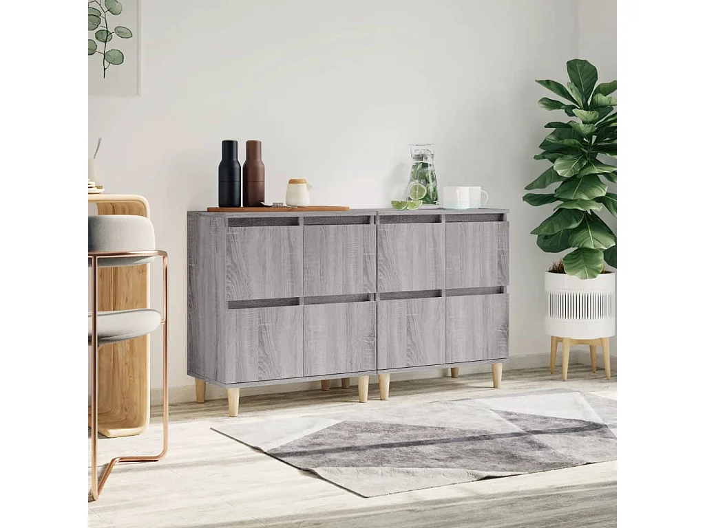 Sideboards Grau im 2er-Set Anrichten Sonoma 60x35x70 cm Holzwerkstoff -RM64420