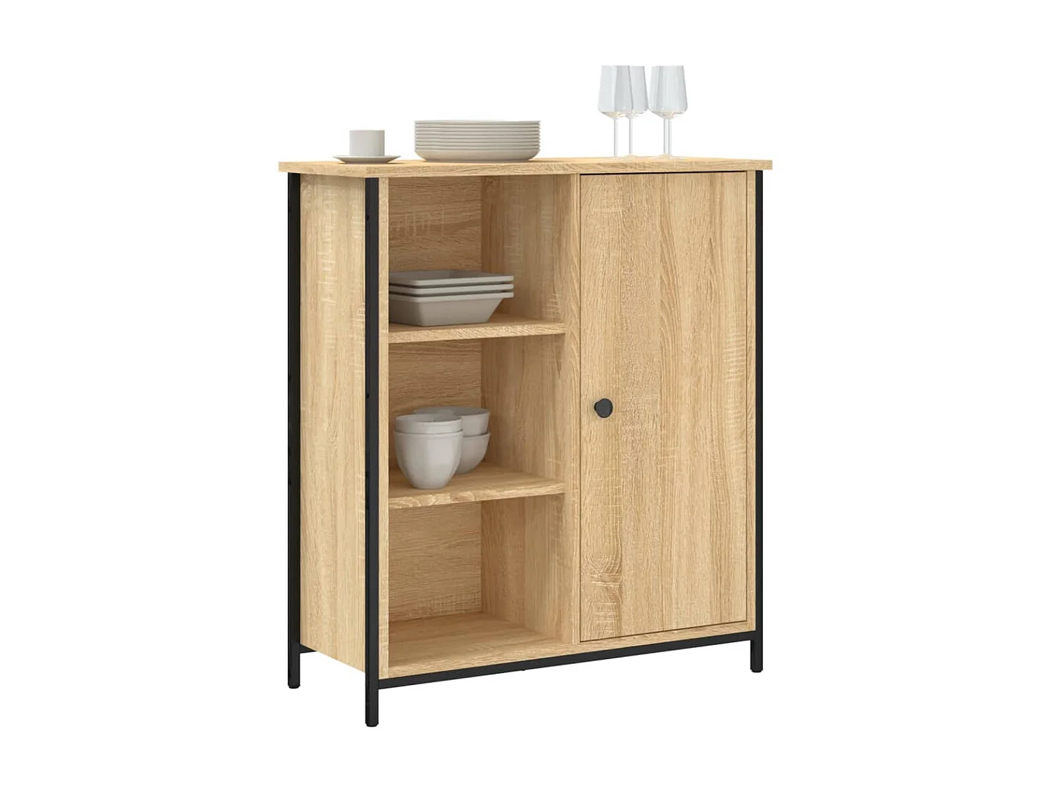 Sideboard Anrichte Sonoma-Eiche 70x30x80 cm Holzwerkstoff -RM69592
