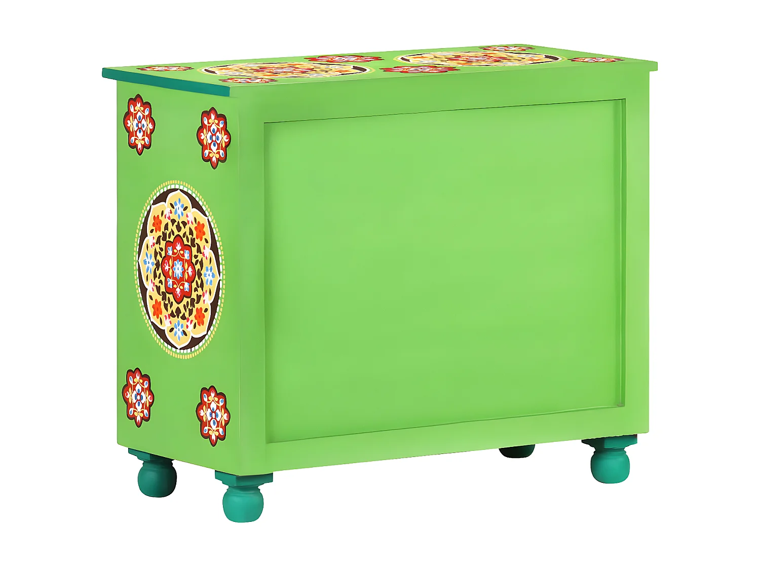 Sideboard Lowboard - Handbemalt Mehrfarbig 70x35x60 cm Mango Massivholz -RM44017