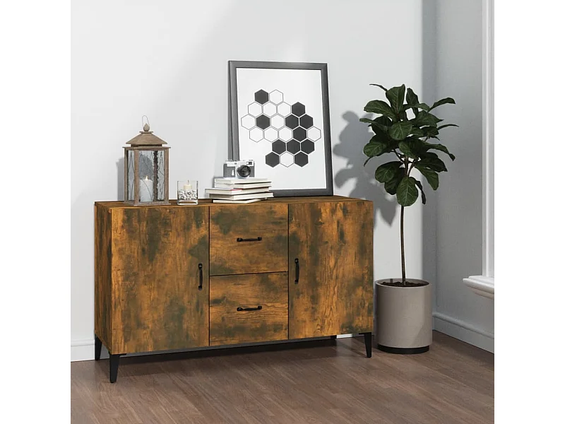 Sideboard Anrichte Räuchereiche 100x36x60 cm Holzwerkstoff -RM10805
