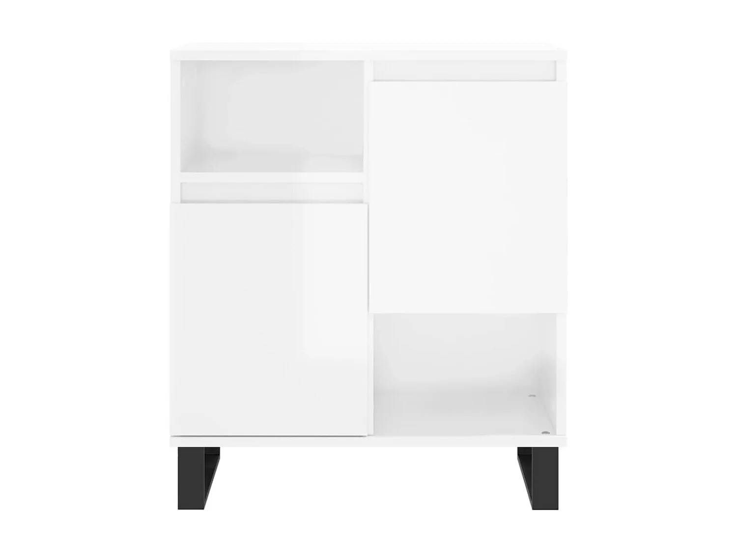 Sideboard Lowboard - Hochglanz-Weiß 60x35x70 cm Holzwerkstoff -RM12486