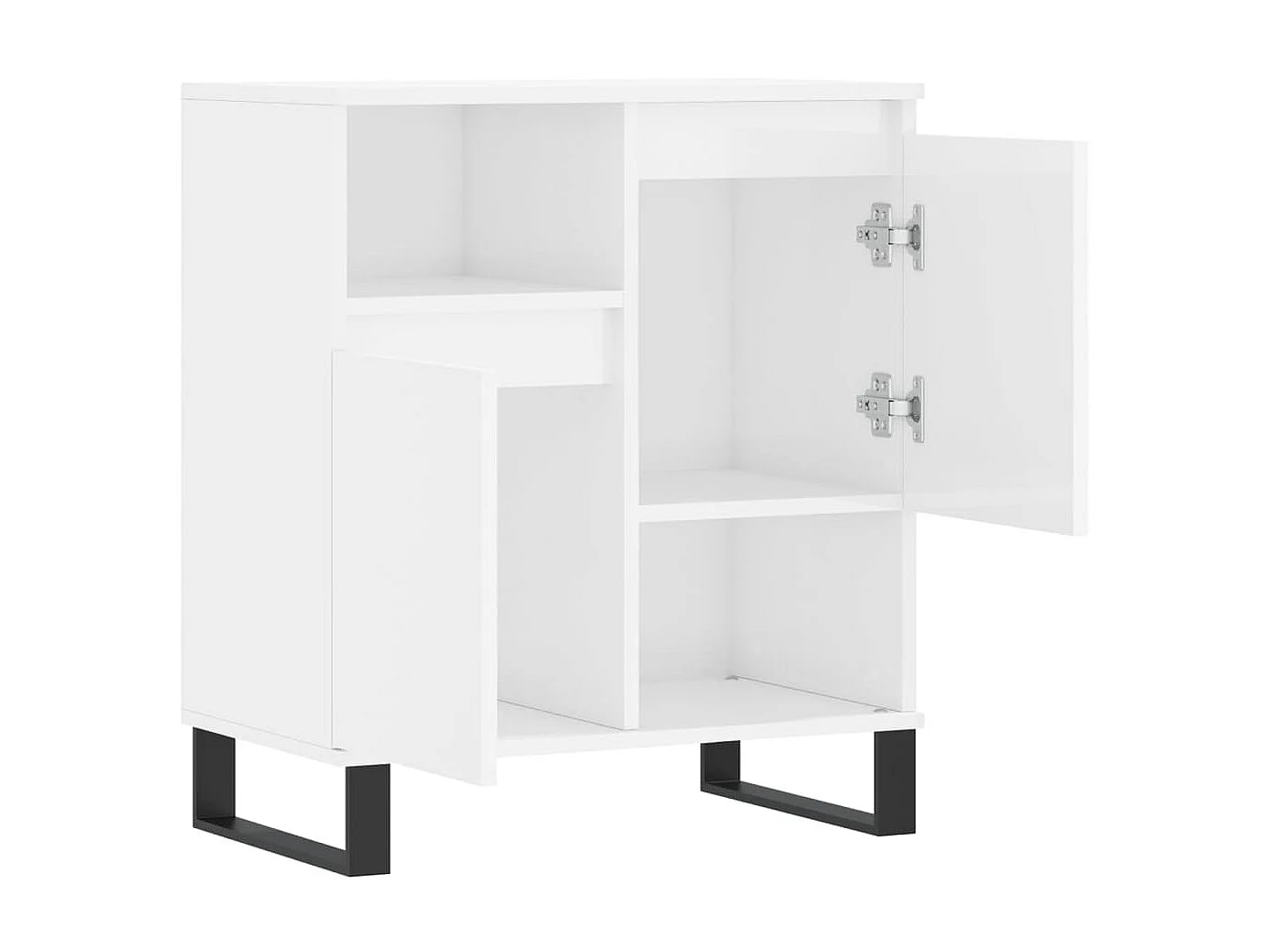 Sideboard Lowboard - Hochglanz-Weiß 60x35x70 cm Holzwerkstoff -RM12486