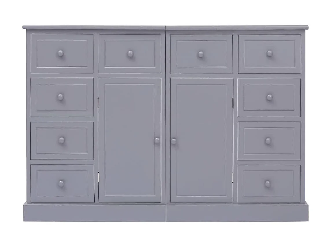 Sideboard Anrichte mit 10 Schubladen Grau 113x30x79 cm Holz -RM68047