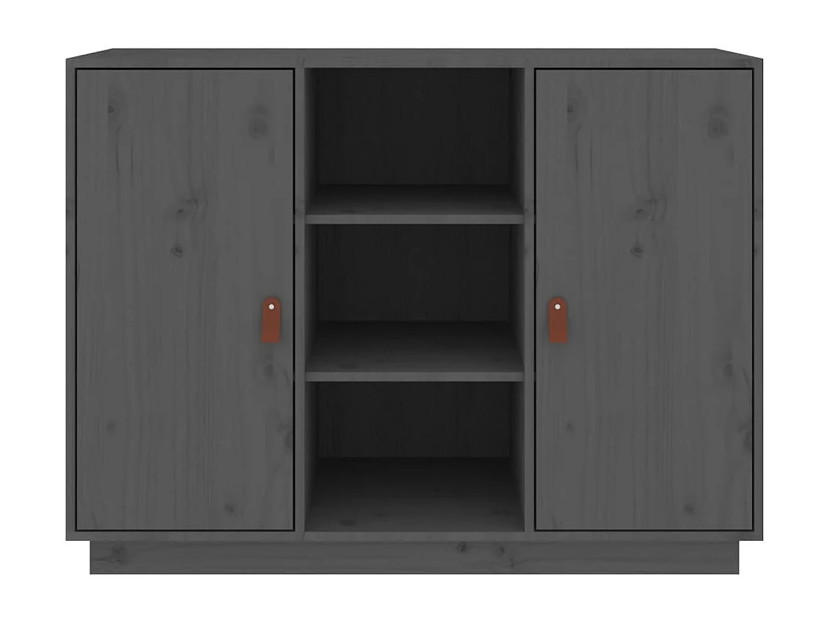 Sideboard Grau - Lowboard 100x40x75 cm Massivholz Kiefer -RM55531