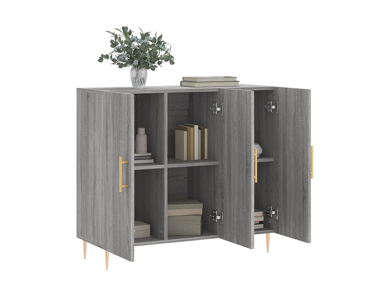 Sideboard Lowboard - Grau Sonoma 90x34x80 cm Holzwerkstoff -RM93915