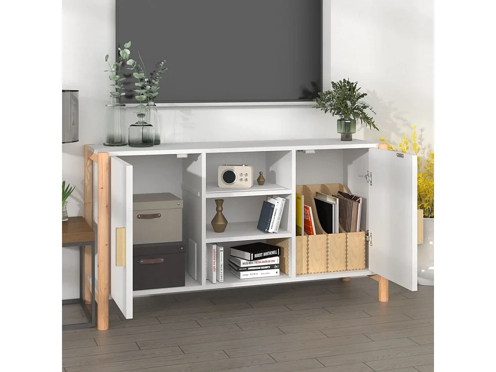 Sideboard Weiß Anrichte 107x38x60 cm Holzwerkstoff -RM35362