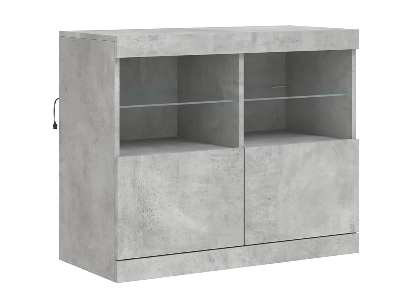 Sideboard mit LED-Leuchten - Anrichte Betongrau 81x37x67 cm -RM68610