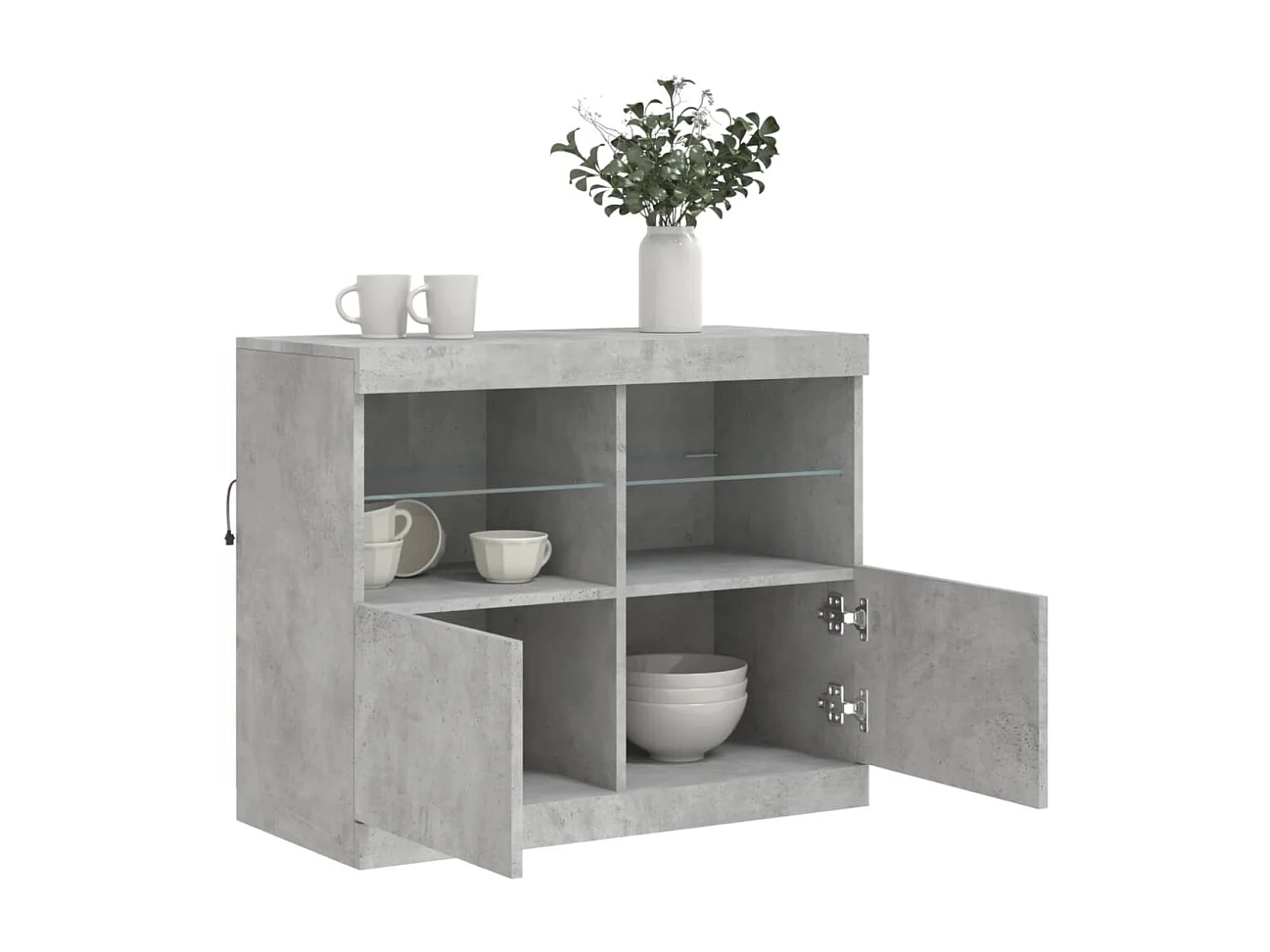 Sideboard mit LED-Leuchten - Anrichte Betongrau 81x37x67 cm -RM68610