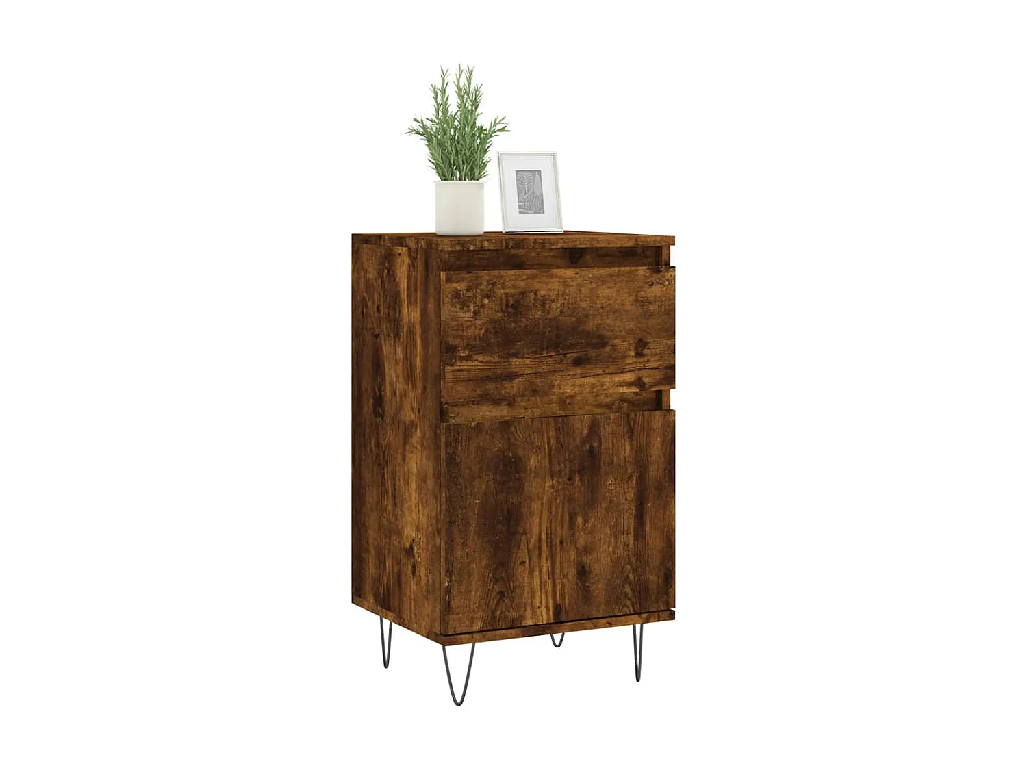 Sideboards im 2er-Set Lowboards Räuchereiche 40x35x70 cm Holzwerkstoff -RM94592