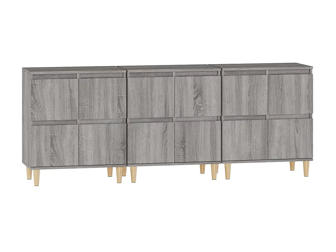 Sideboards Grau im 3er-Set Anrichten Sonoma 60x35x70 cm Holzwerkstoff -RM97381