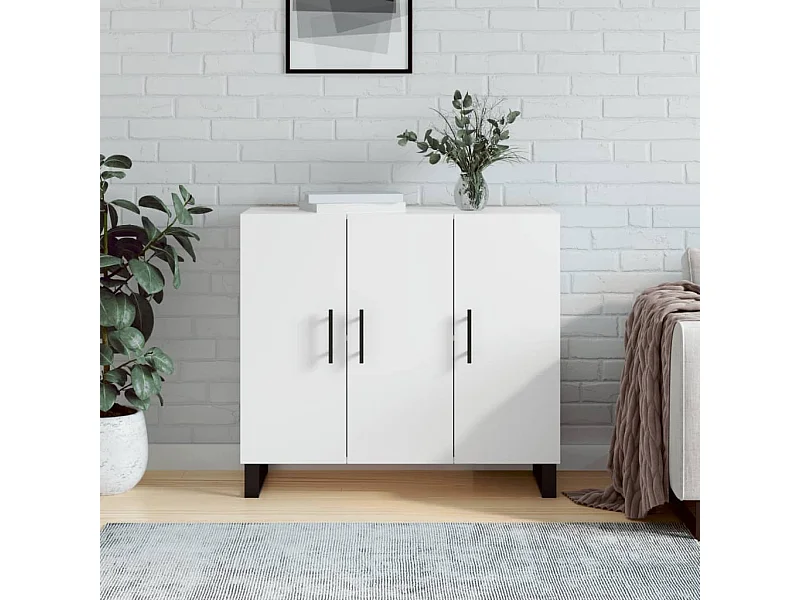 Sideboard Weiß Anrichte 90x34x80 cm Holzwerkstoff -RM68957