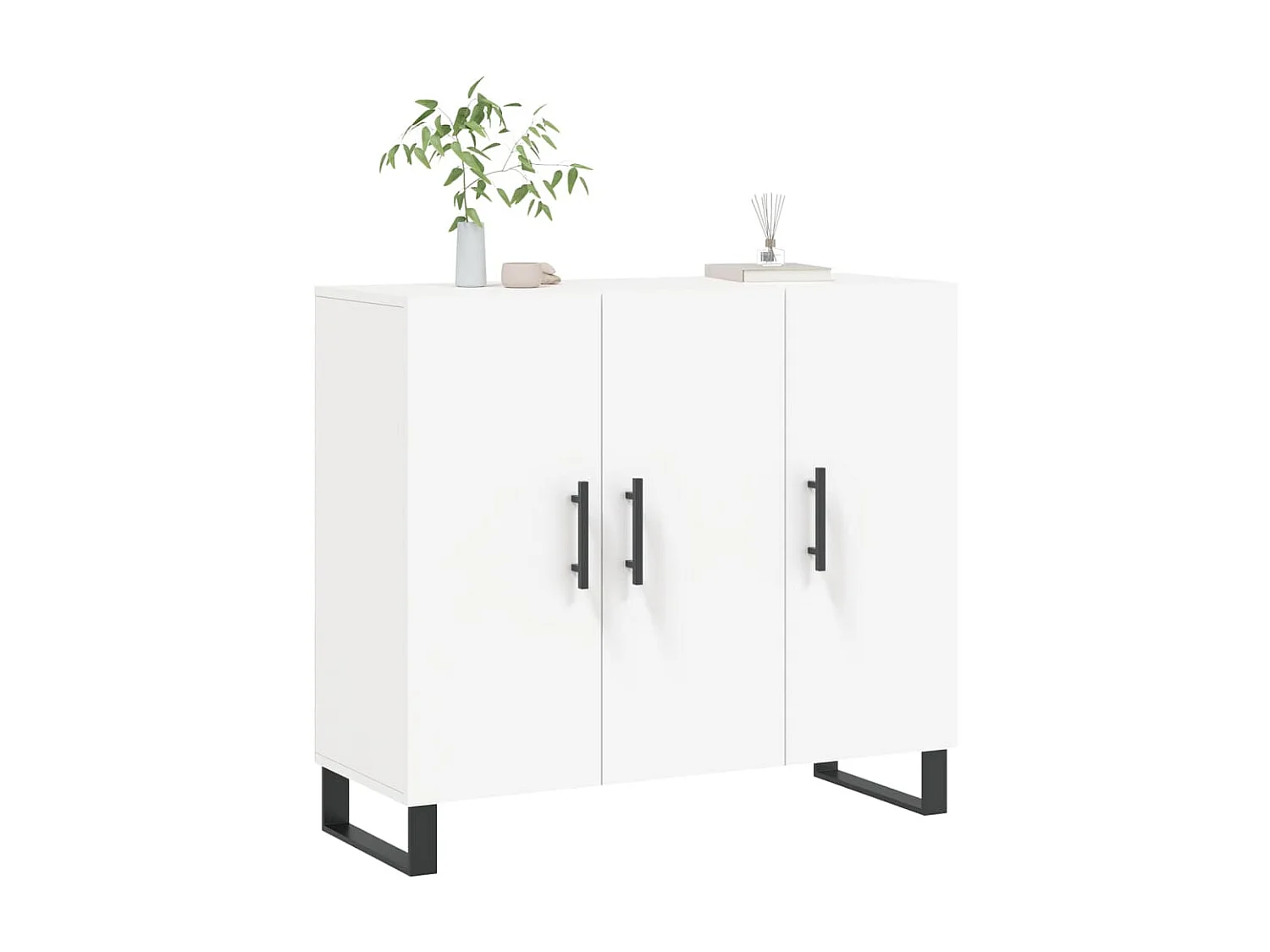 Sideboard Weiß Anrichte 90x34x80 cm Holzwerkstoff -RM68957