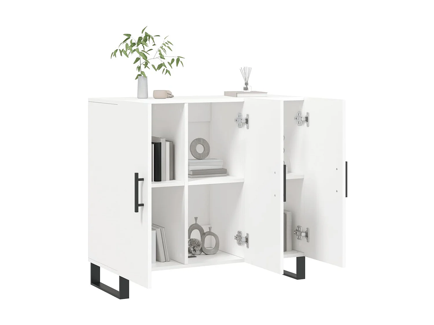 Sideboard Weiß Anrichte 90x34x80 cm Holzwerkstoff -RM68957