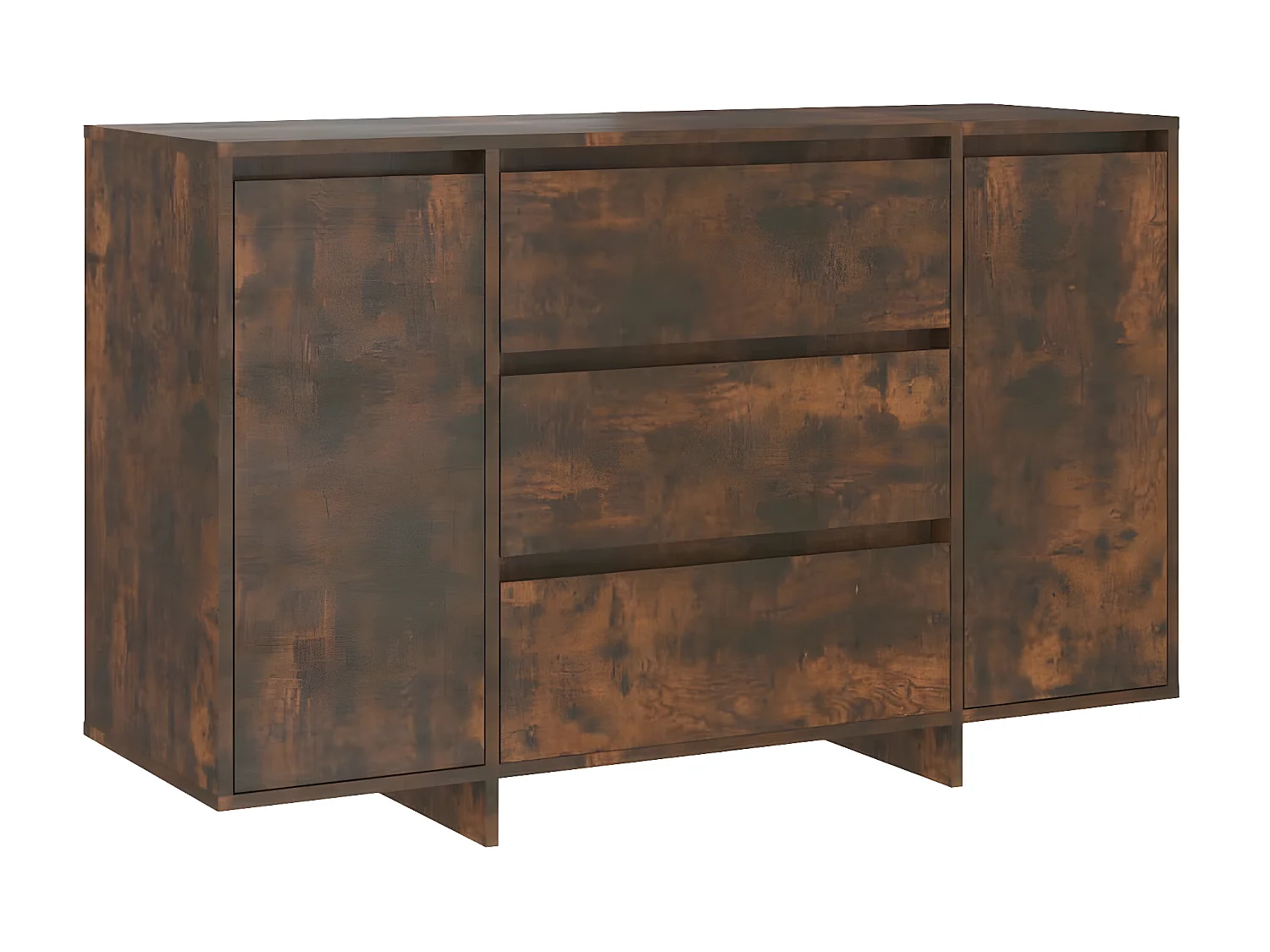Sideboard Anrichte mit 3 Schubladen Räuchereiche 120x41x75 cm -RM73995